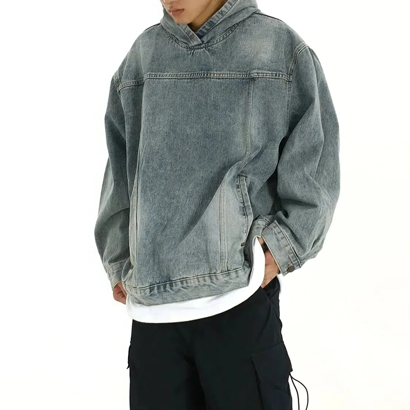 hongfeng’s denim hoodie offers a stylish, fashionable choice for your casual 2025 look.